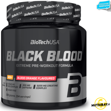 Biotech Black Blood NOX+ 330 gr Arginina Beta Alanina Citrullina Creatina AAKG PRE ALLENAMENTO