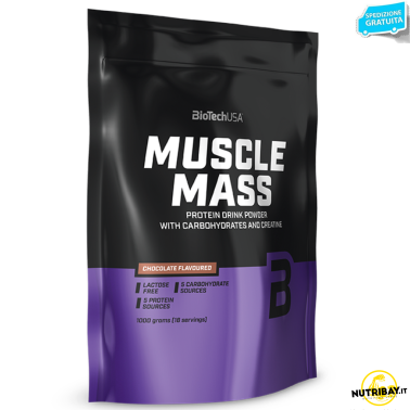 BIOTECH USA Muscle Mass 1 kg GAINERS AUMENTO MASSA