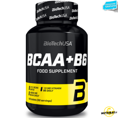 Biotech Bcaa + b6 100 cpr. Aminoacidi Ramificati 2:1:1 da 1 gr. + Vitamina B6 AMINOACIDI BCAA