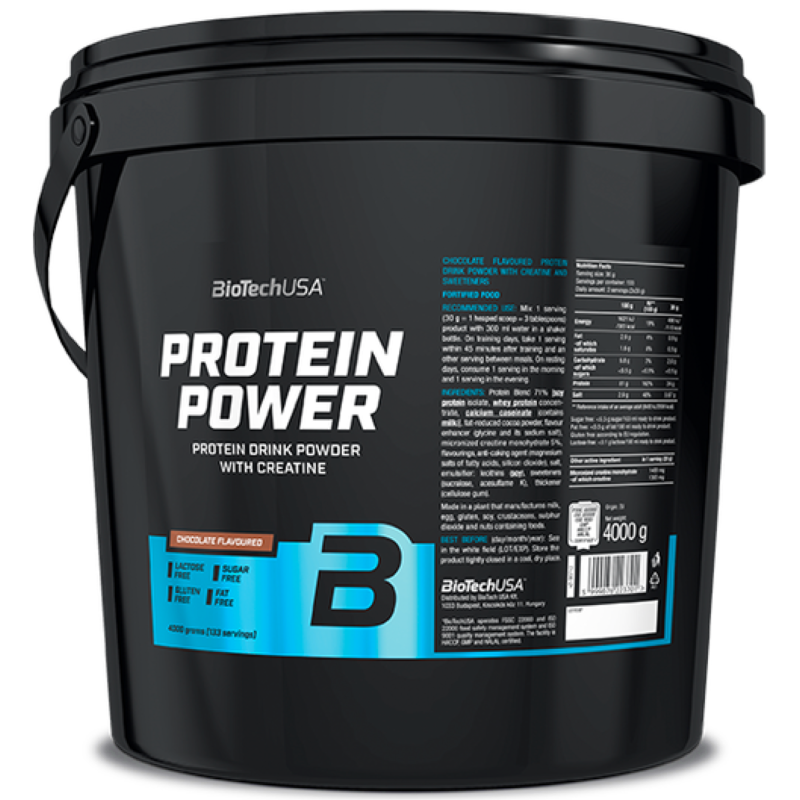 Biotech Protein Power 4 kg Proteine Siero del Latte Soia Isolate Caseine PROTEINE