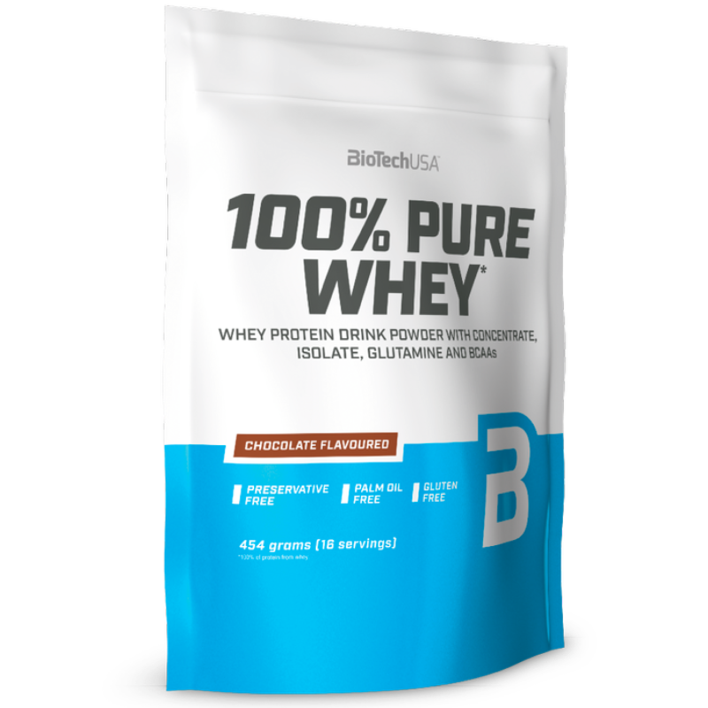 Biotech 100% Pure Whey 454 gr Proteine del Siero del Latte Senza Glutine PROTEINE