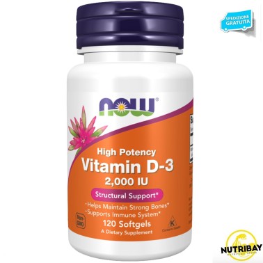 NOW FOODS VITAMIN D3 - 2000 120 PERLE VITAMINE