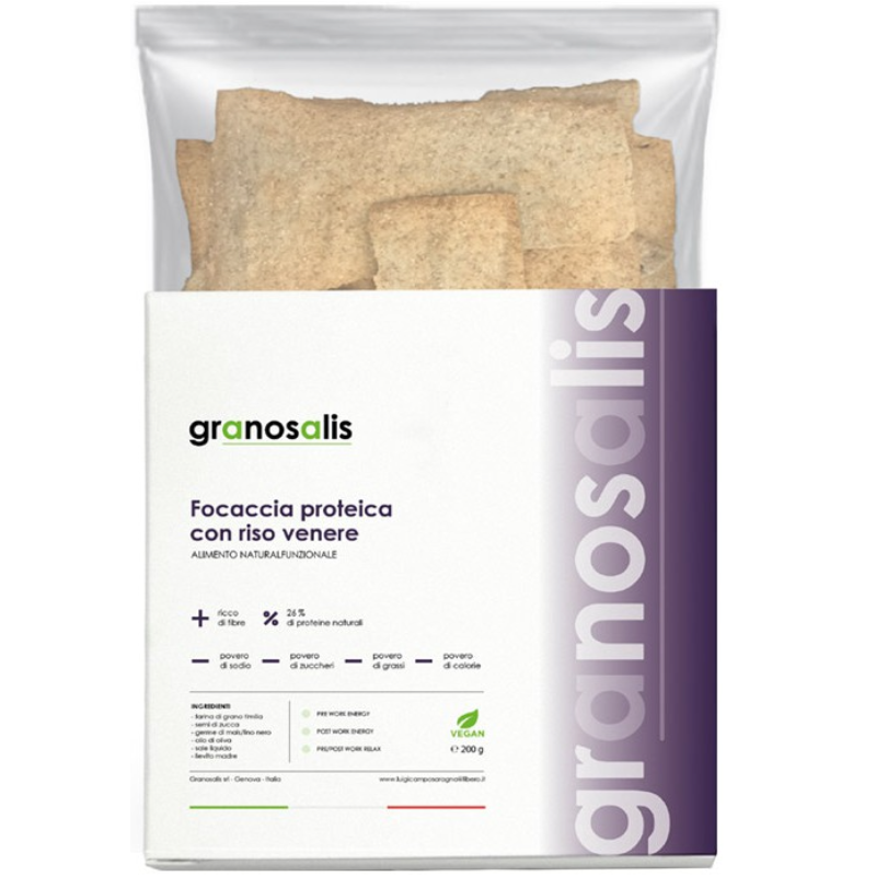 GRANOSALIS FOCACCIA PROTEICA CON RISO VENERE 200 gr AVENE - ALIMENTI PROTEICI