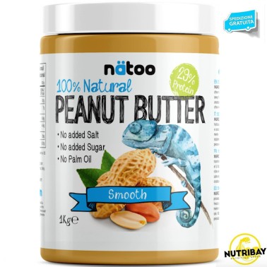 NATOO 100% PEANUT BUTTER SMOOTH 1kg AVENE - ALIMENTI PROTEICI