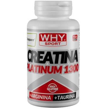 Why Sport Creatina Platinum 1300 120 Compresse Creapure con Arginina e Taurina CREATINA