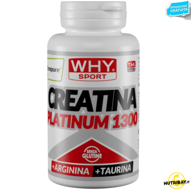 Why Sport Creatina Platinum 1300 120 Compresse Creapure con Arginina e Taurina CREATINA