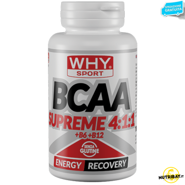 Why Sport Bcaa supreme 4:1:1 100 cpr Aminoacidi Ramificati 411 + Vitamina b6 AMINOACIDI 3.1.2 - 4.1.1 - 10.1.1 - 12.1.1