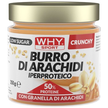 WHY SPORT BURRO DI ARACHIDI IPERPROTEICO - CRUNCHY - 350 gr AVENE - ALIMENTI PROTEICI