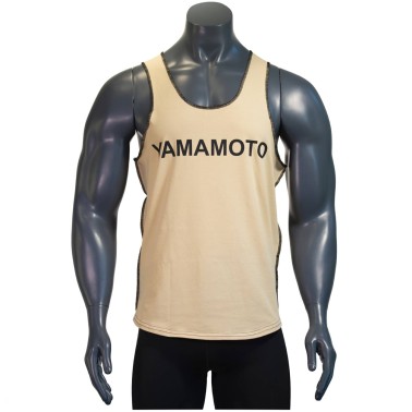 YAMAMOTO ACTIVE WEAR Man Tank Top 145 OE SABBIA CANOTTIERA ABBIGLIAMENTO