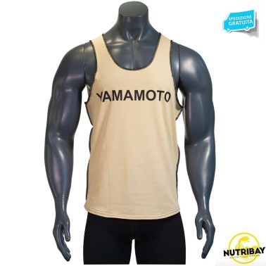 YAMAMOTO ACTIVE WEAR Man Tank Top 145 OE SABBIA CANOTTIERA ABBIGLIAMENTO