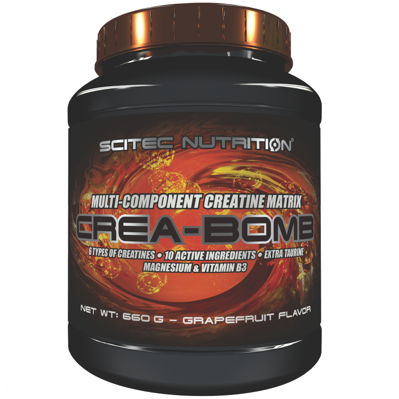 SCITEC NUTRITION Crea Bomb Creatine Mix di 6 tipi di Creatina Taurina + Magnesio PRE ALLENAMENTO