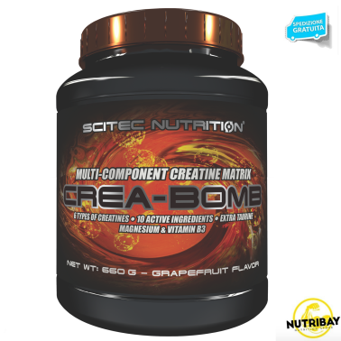 SCITEC NUTRITION Crea Bomb Creatine Mix di 6 tipi di Creatina Taurina + Magnesio PRE ALLENAMENTO