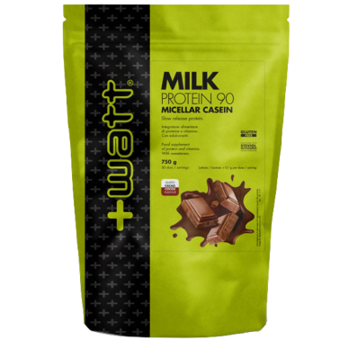 +Watt Milk Protein 90 DOYPACK 750 gr Proteine Lento Rilascio Caseine Micellari + Vitamine C E B PROTEINE