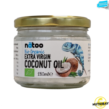 NATOO COCONUT OIL OLIO DI COCCO BIOLOGICO EXTRA VERGINE 280 ml BENESSERE-SALUTE