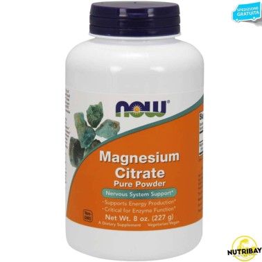 NOW FOODS MAGNESIUM CITRATE POWDER - 227 gr BENESSERE-SALUTE