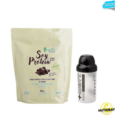 +WATT Soy Protein 221 Proteine Vegetali della Soia Vegane con Vitamine + Shaker PROTEINE