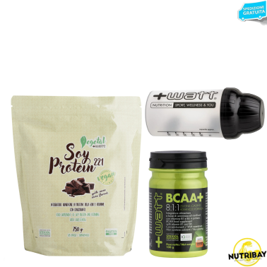 +WATT SOY PROTEINE 221 ISOLATE DELLA SOIA VEGETALI VEGANE + AMINOACIDI BCAA 811 PROMO PACK!