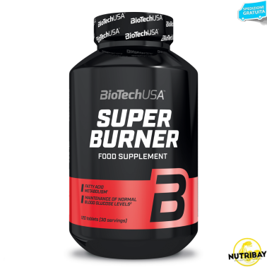 Biotech USA Super Burner 120 cpr. Termogenico con Hca Cla Chitosano e Carnitina BRUCIA GRASSI TERMOGENICI