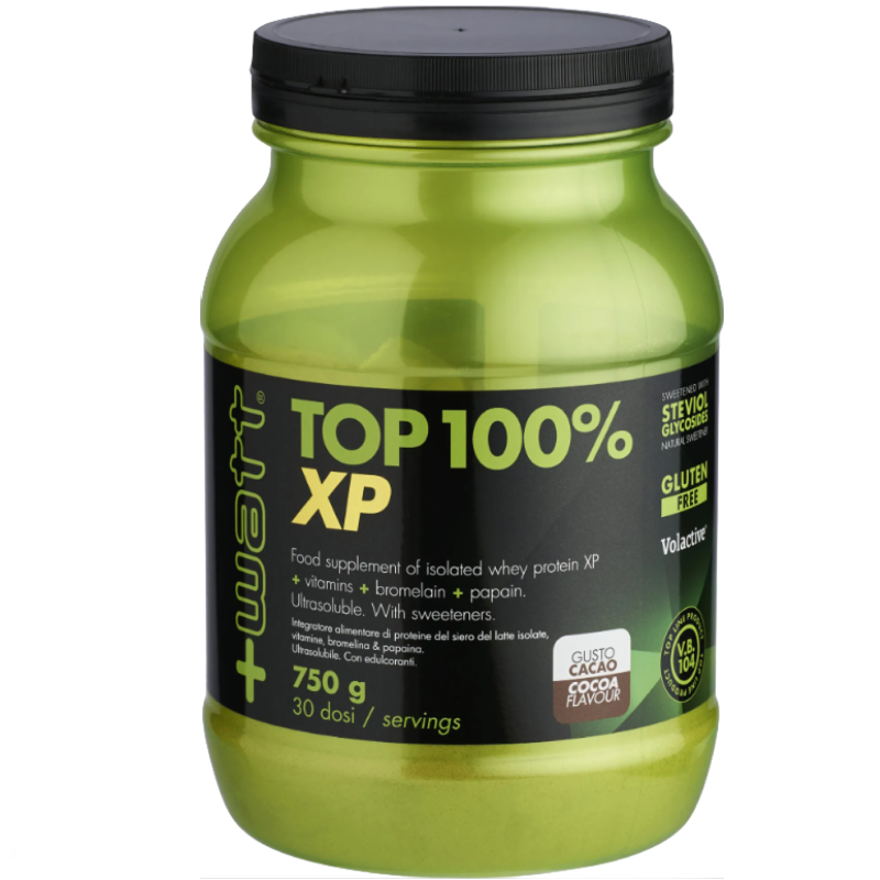 +Watt Top 100 % XP Whey Proteine Siero del Latte Isolate + Enzimi e Vitamine PROTEINE