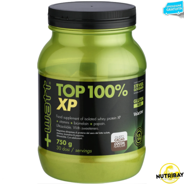 +Watt Top 100 % XP Whey Proteine Siero del Latte Isolate + Enzimi e Vitamine PROTEINE