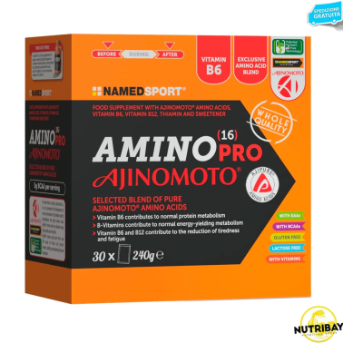 NAMED SPORT AMINO (16) PRO AJINOMOTO - 30 bustine da 8 gr AMINOACIDI COMPLETI / ESSENZIALI