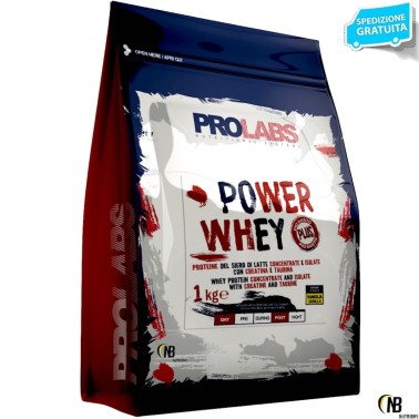 PROLABS Power Whey 1kg Proteine Siero del Latte concentrate ed Isolate + Vit B6 PROTEINE