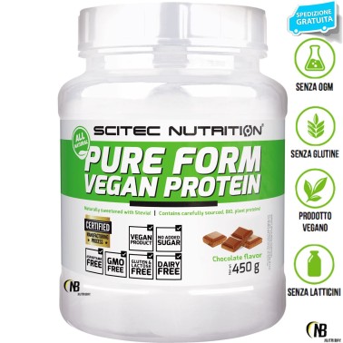 Scitec Pure Form Vegan 450 gr 5 Proteine Vegetali Biologiche Riso Pisello Zucca PROTEINE
