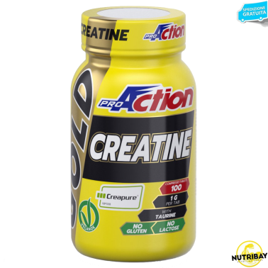 PROACTION Gold creatine 100 cpr Creatina Creapure in compresse con Taurina Extra CREATINA