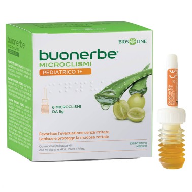 Bios Line Buonerbe Microclismi Pediatrico 1+ - 6 microclismi da 5 gr BENESSERE-SALUTE