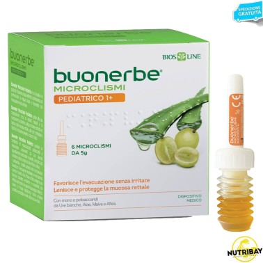 Bios Line Buonerbe Microclismi Pediatrico 1+ - 6 microclismi da 5 gr BENESSERE-SALUTE