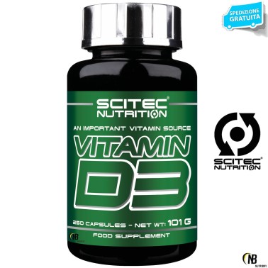 Scitec Nutrition D3 250 cps. Integratore di Vitamina D3 in capsule VITAMINE