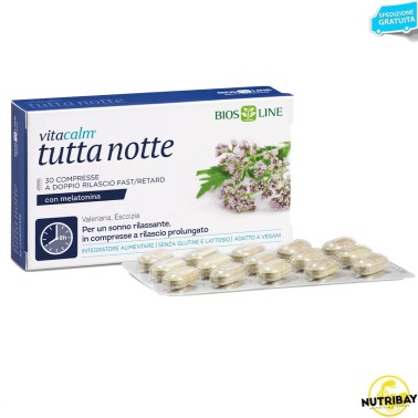 Bios Line Vitacalm Tutta Notte Melatonina - 30 cpr BENESSERE-SALUTE