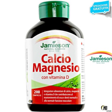 Jamieson Calcio Magnesio Con Vitamina D Integratore Alimentare 200 Compresse in vendita su Nutribay.it