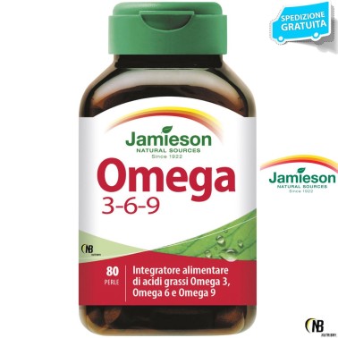 Jamieson Omega 3-6-9 80 perle Olio di lino borragine e Pesce OMEGA 3