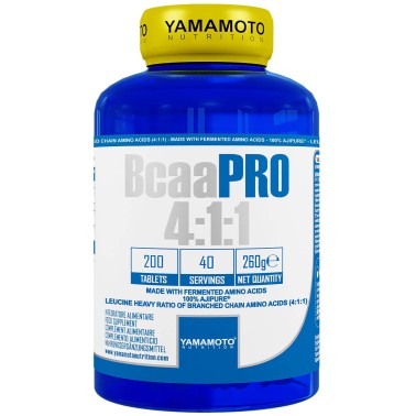 Yamamoto Nutrition Bcaa Pro 4:1:1 Ajinomoto® Ajipure® - 200 cpr AMINOACIDI 3.1.2 - 4.1.1 - 10.1.1 - 12.1.1