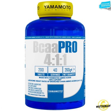 Yamamoto Nutrition Bcaa Pro 4:1:1 Ajinomoto® Ajipure® - 200 cpr AMINOACIDI 3.1.2 - 4.1.1 - 10.1.1 - 12.1.1