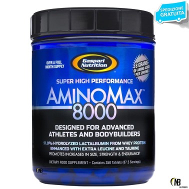 Gaspari Aminomax 8000 350 cpr. Pool Aminoacidi con Taurina e Creatina AMINOACIDI COMPLETI / ESSENZIALI