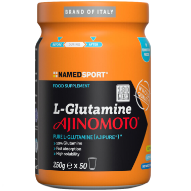 NAMED SPORT L-Glutammine 250 gr. Pura Glutammina Qualita' Ajinomoto Glutamina GLUTAMMINA