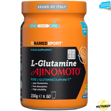 NAMED SPORT L-Glutammine 250 gr. Pura Glutammina Qualita' Ajinomoto Glutamina GLUTAMMINA