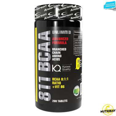 ANDERSON 811 Bcaa unlimited 200 cpr. Aminoacidi ramificati 8:1:1 + Vitamina b6 AMINOACIDI BCAA 8.1.1