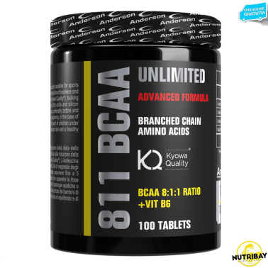 ANDERSON 811 Bcaa unlimited 100 compresse Aminoacidi Ramificati 8:1:1 + Leucina AMINOACIDI BCAA 8.1.1