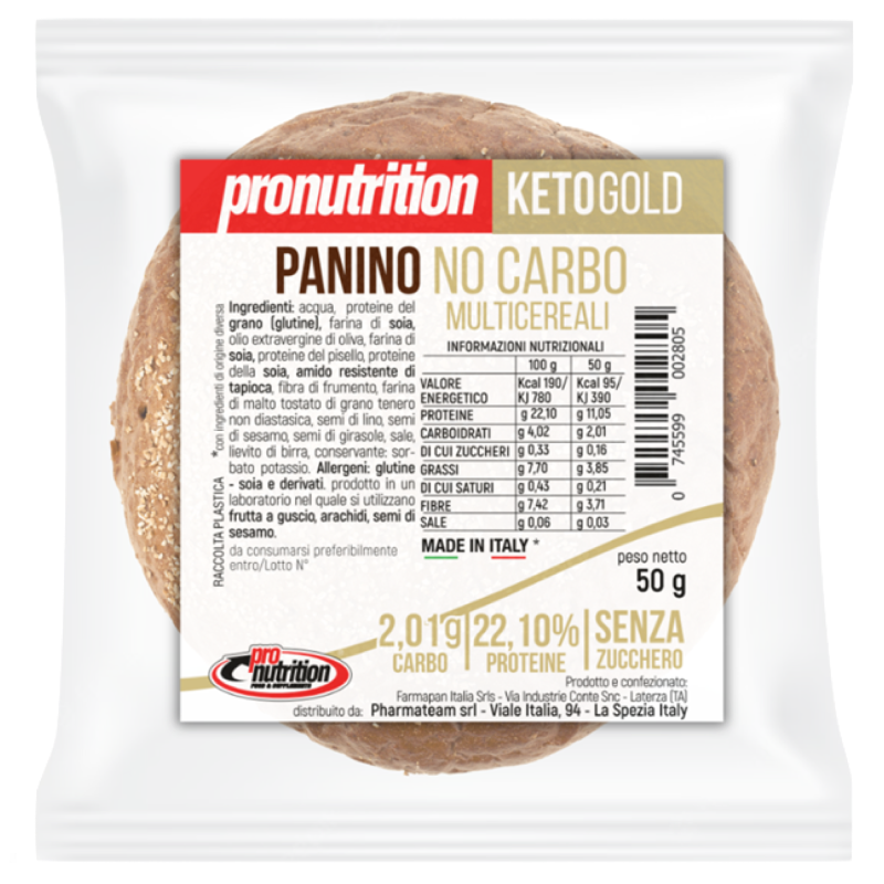 PRONUTRITION Panino KETO NOCARBO MULTICEREALI 50 gr AVENE - ALIMENTI PROTEICI