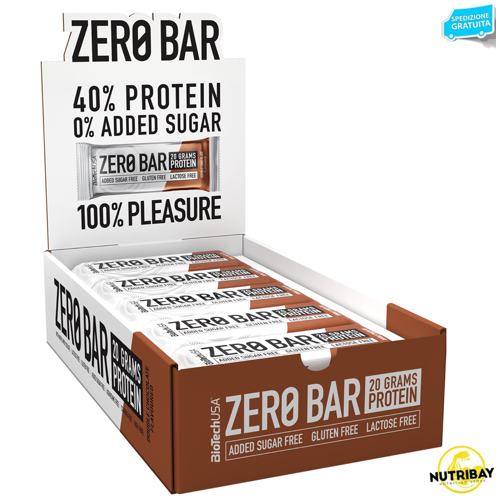 Biotech Zero Bar 20 Barrette Proteiche da 50 gr Senza Carboidrati con Proteine - Foto 1 di 1
