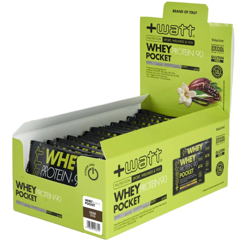 +Watt Whey Protein 90 Pocket - box da 15 bustine PROTEINE