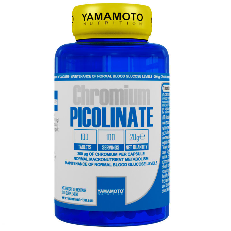 Chromium PICOLINATE di YAMAMOTO NUTRITION - 100 cpr - 100 dosi BRUCIA GRASSI TERMOGENICI