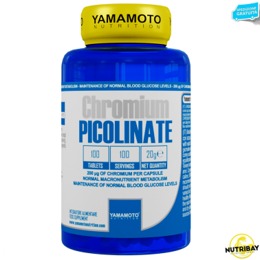Chromium PICOLINATE di YAMAMOTO NUTRITION - 100 cpr - 100 dosi BRUCIA GRASSI TERMOGENICI