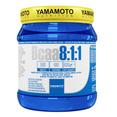 Bcaa 8:1:1 di YAMAMOTO NUTRITION con Vitamine B1 e B6 - 500 cpr - 100 dosi AMINOACIDI BCAA 8.1.1