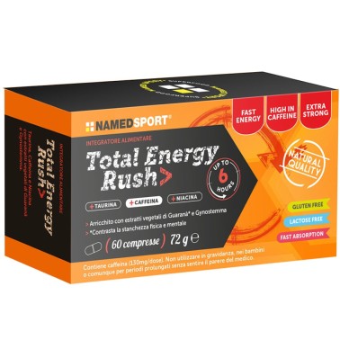 NAMED SPORT Total Energy Rush 60 cpr. Energetico con Taurina Niacina e Guarana' PRE ALLENAMENTO