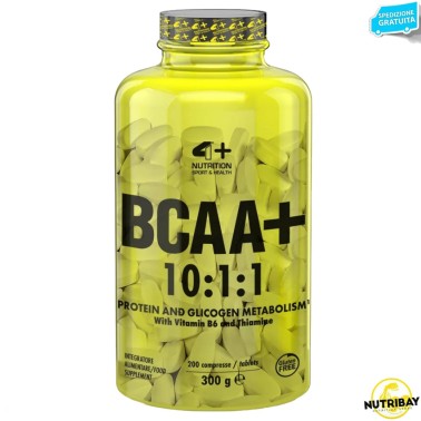 4+ Nutrition BCAA+ 10:1:1 - 200 cpr  AMINOACIDI 3.1.2 - 4.1.1 - 10.1.1 - 12.1.1