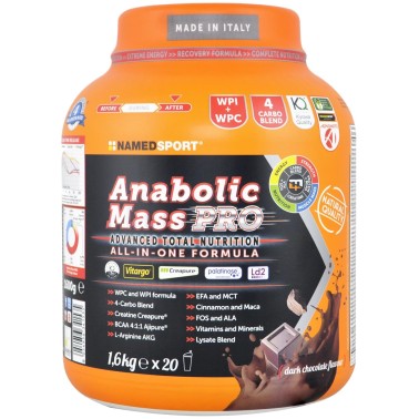 Named Sport Anabolic Mass Pro 1,6 kg Mass gainer Avanzato Completo GAINERS AUMENTO MASSA